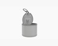 Canned Food Round Tin Metal Aluminum Can 016 Open Modello 3D