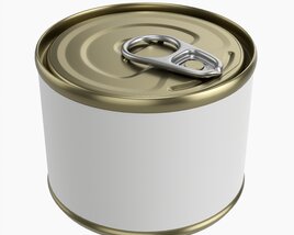 Canned Food Round Tin Metal Aluminum Can 016 3D модель