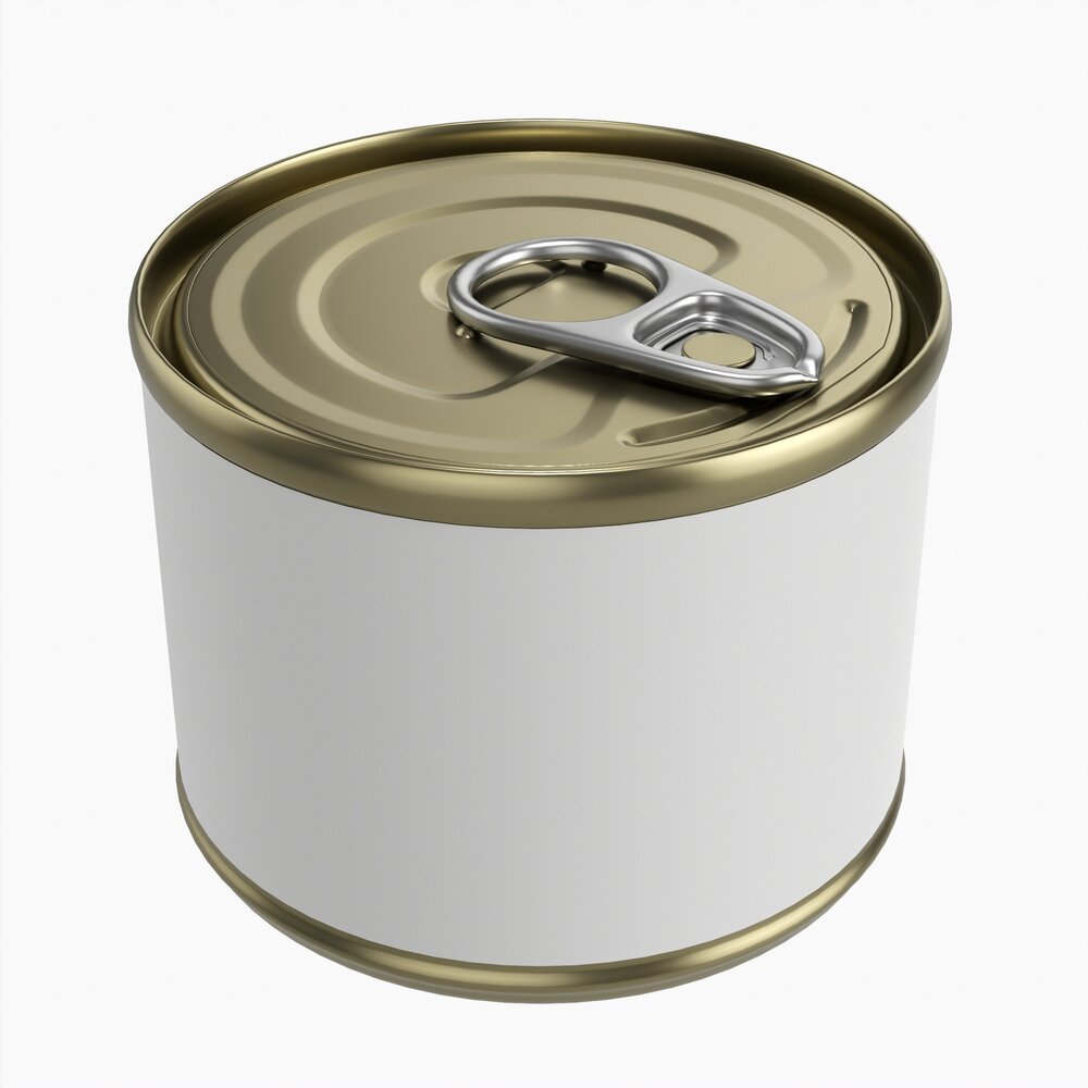 Canned Food Round Tin Metal Aluminum Can 016 3D 모델 