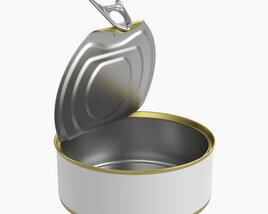 Canned Food Round Tin Metal Aluminum Can 017 Open 3D模型