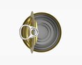 Canned Food Round Tin Metal Aluminum Can 017 Open 3D модель