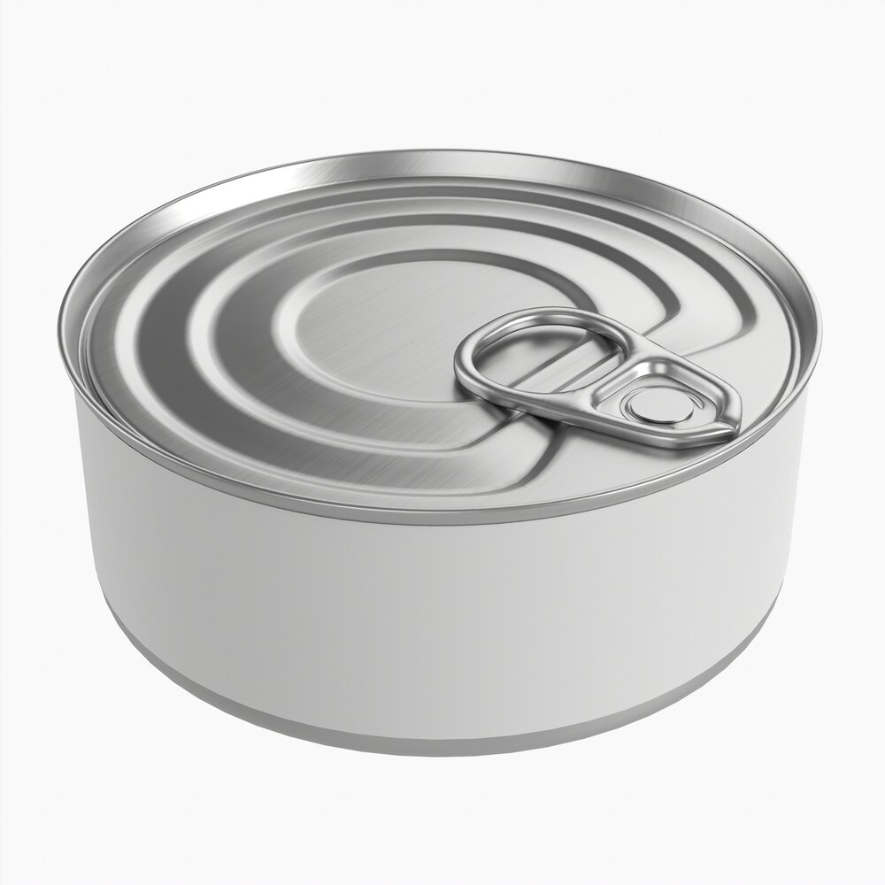Canned Food Round Tin Metal Aluminum Can 017 3D model