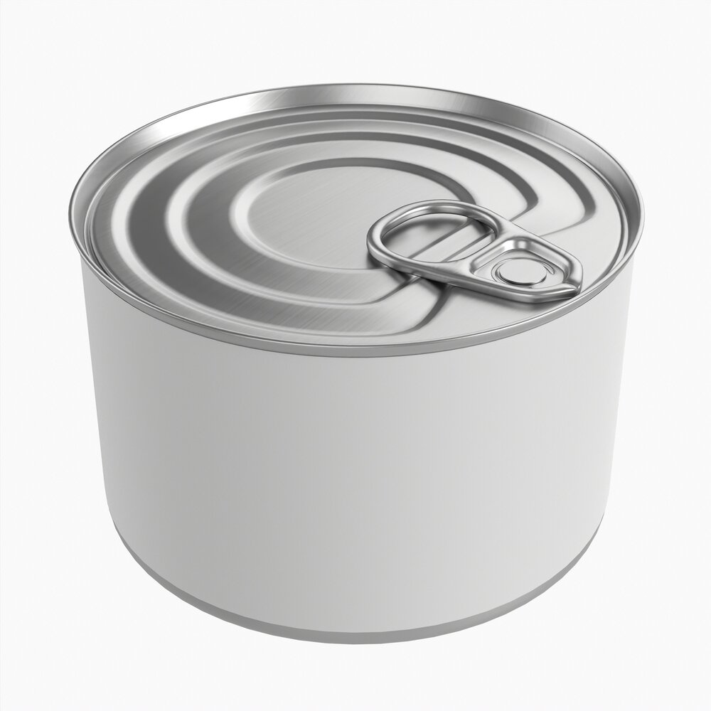 Canned Food Round Tin Metal Aluminum Can 018 3D模型