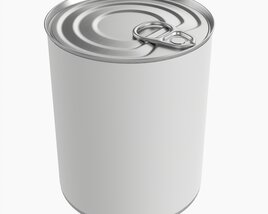 Canned Food Round Tin Metal Aluminum Can 019 3D model