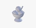 Ice Cream Balls In Marble Dish With Chocolate Pieces 3d model