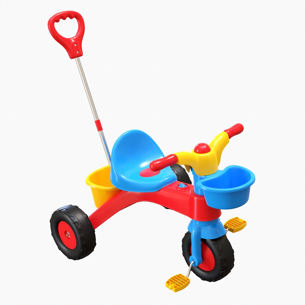 Children Trike Tricycle With Parent Handle 3D модель