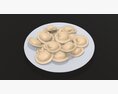 Dumplings On White Plate Modelo 3d