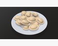 Dumplings On White Plate 3Dモデル