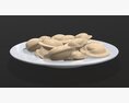 Dumplings On White Plate 3d model