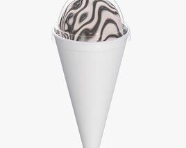 Ice Cream Ball In Cone Package For Mockup Modèle 3D