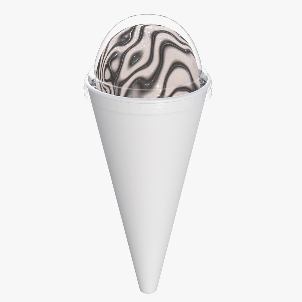 Ice Cream Ball In Cone Package For Mockup Modelo 3d