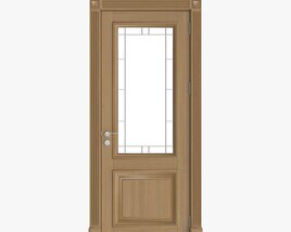 Classsic Door With Glass 01 Modèle 3D