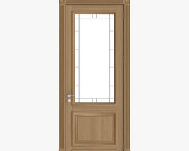 Classsic Door With Glass 02 3D model