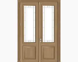Classsic Door With Glass Double 01 Modèle 3D