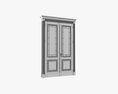 Classsic Door With Glass Double 01 3d model