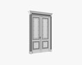Classsic Door With Glass Double 01 3D 모델 
