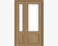 Classsic Door With Glass Double 02 3d model