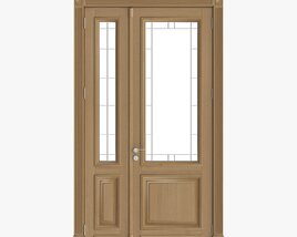 Classsic Door With Glass Double 02 3D 모델 