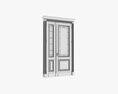 Classsic Door With Glass Double 02 3D модель