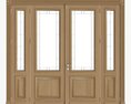 Classsic Door With Glass Quad 01 3D 모델 