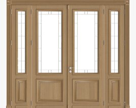 Classsic Door With Glass Quad 01 Modèle 3D