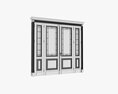 Classsic Door With Glass Quad 01 3D 모델 