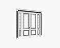 Classsic Door With Glass Quad 01 3D модель