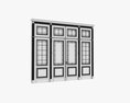 Classsic Door With Glass Quad 02 3d model