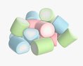 Marshmallows Candy Cylindrical Shape 3d model