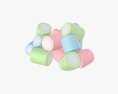 Marshmallows Candy Cylindrical Shape 3D模型