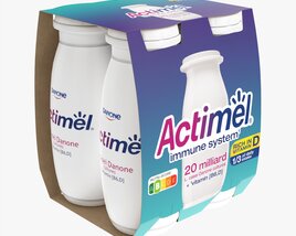 Danone Actimel Bottles 4-Pack 3Dモデル