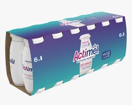 Danone Actimel Bottles 12-Pack 3D 모델 