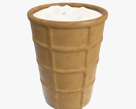 Ice Cream In Waffle Cup 3D model