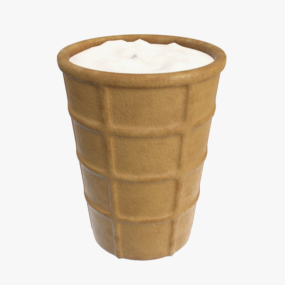 Ice Cream In Waffle Cup 3Dモデル