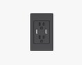 Double Outlet With Usb Ports Us 3D 모델 