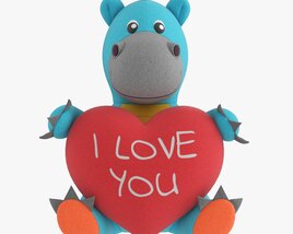 Dragon With Heart Soft Toy 3D model