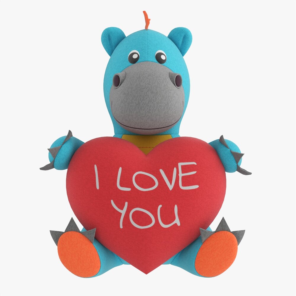 Dragon With Heart Soft Toy 3D模型