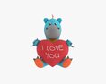 Dragon With Heart Soft Toy 3d model