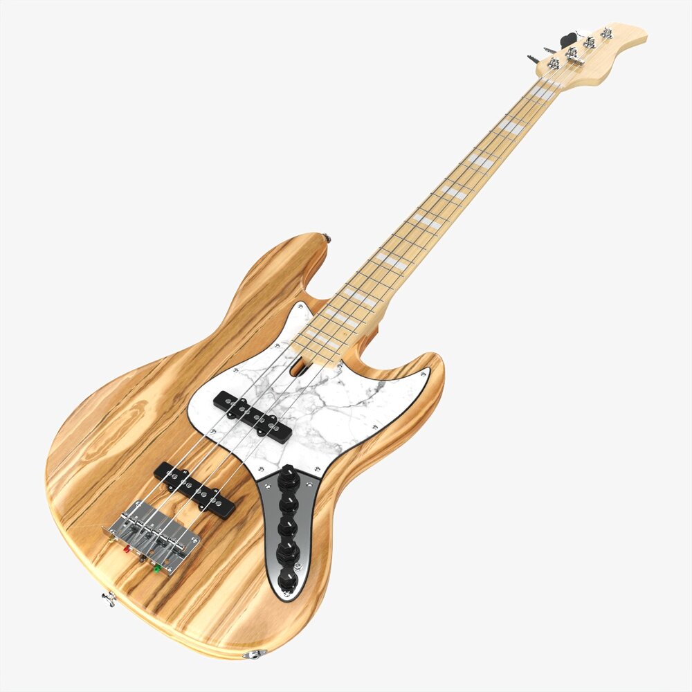 Electric 4-String Bass Guitar 01 V2 3Dモデル