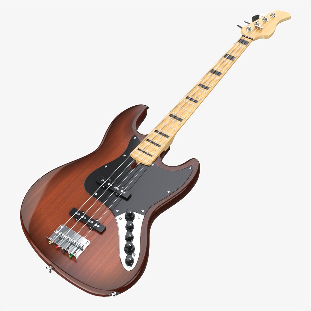 Electric 4-String Bass Guitar 01 3D model