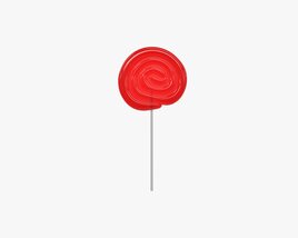 Red Lollipop Swirl 3D model