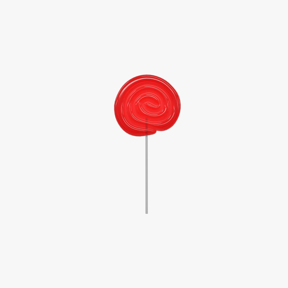 Red Lollipop Swirl 3D model