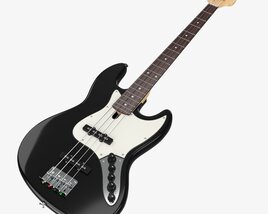 Electric 4-String Bass Guitar 02 Black 3D模型