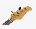 Electric 4-String Bass Guitar 02 Black 3D 모델 