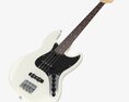 Electric 4-String Bass Guitar 02 White 3D модель