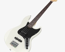 Electric 4-String Bass Guitar 02 White 3D 모델 