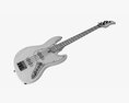 Electric 4-String Bass Guitar 02 White 3d model
