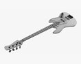 Electric 4-String Bass Guitar 02 White Modello 3D