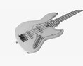 Electric 4-String Bass Guitar 02 White Modelo 3d