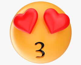 Emoji 001 Kissing With Heart Shaped Eyes 3D модель